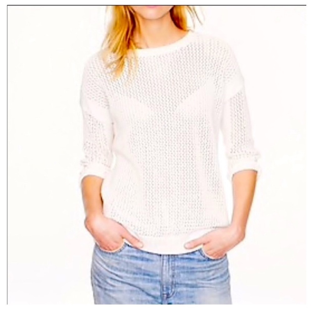 J Crew S BLUE Women's White Sweater